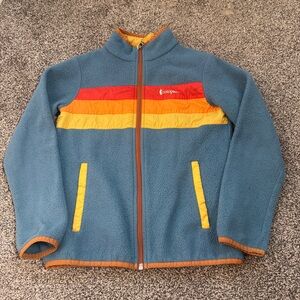 Cotopaxi Kids M Fleece Jacket Colorblock Full Zip Retro Blue Orange